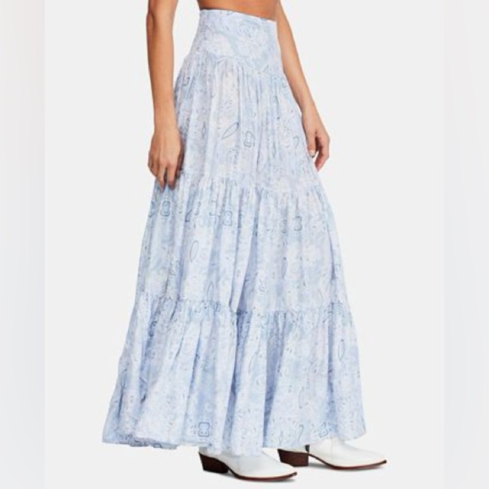 ISO Free People Jeanette Paisley Maxi Skirt Size Small